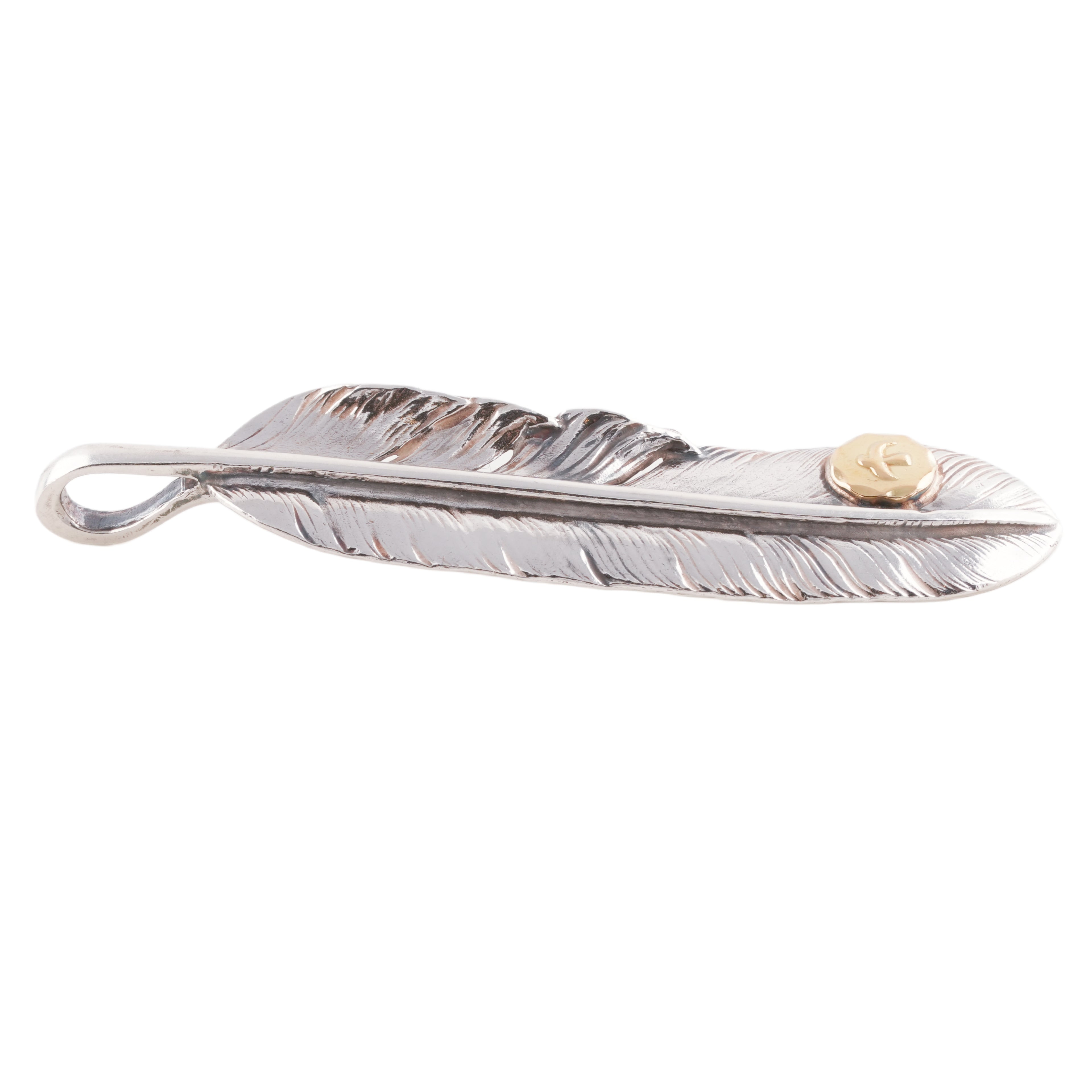 Gold Stamp Silver Feather (Left)(XL) #00557