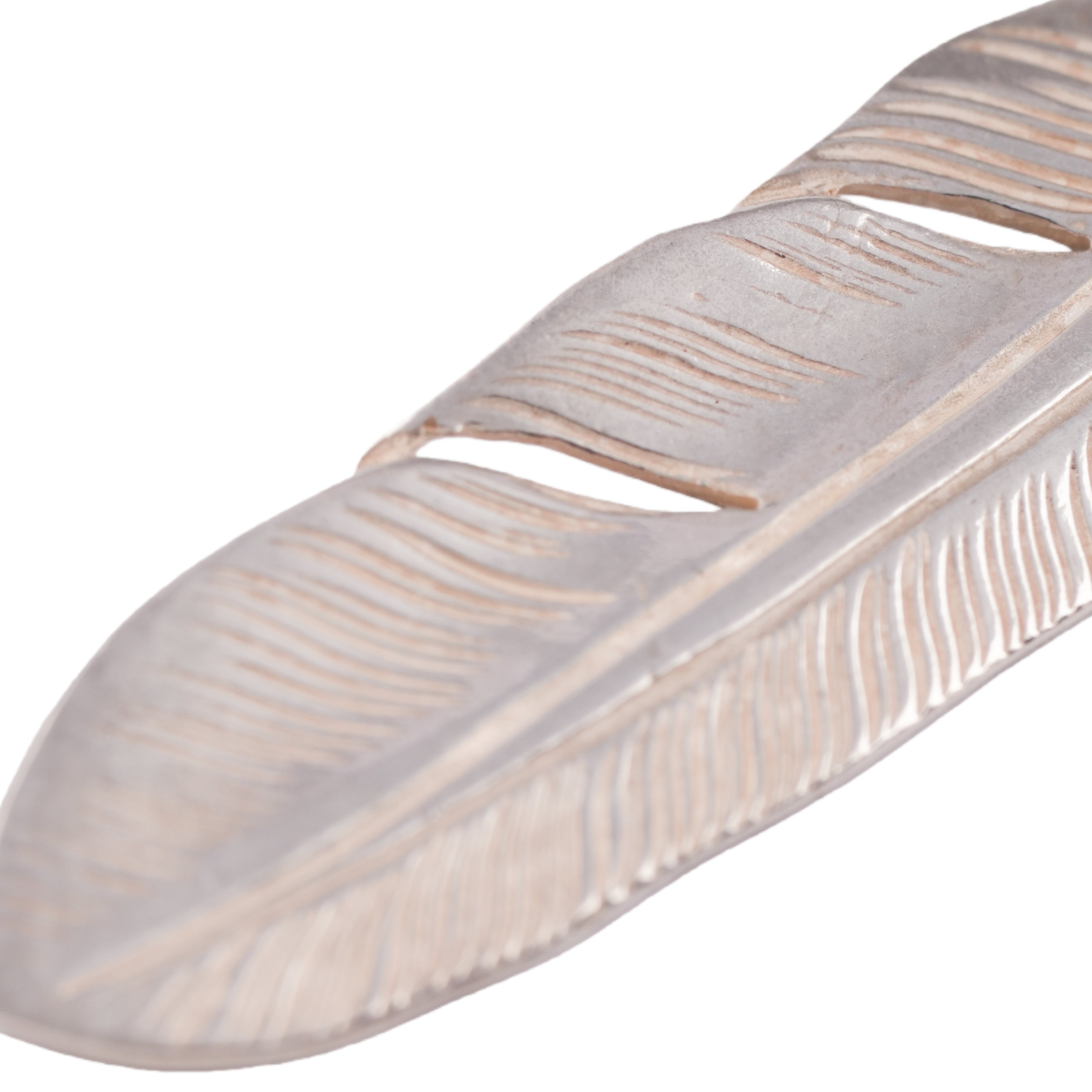 Silver Feather Pendant (Left)(M) #00093
