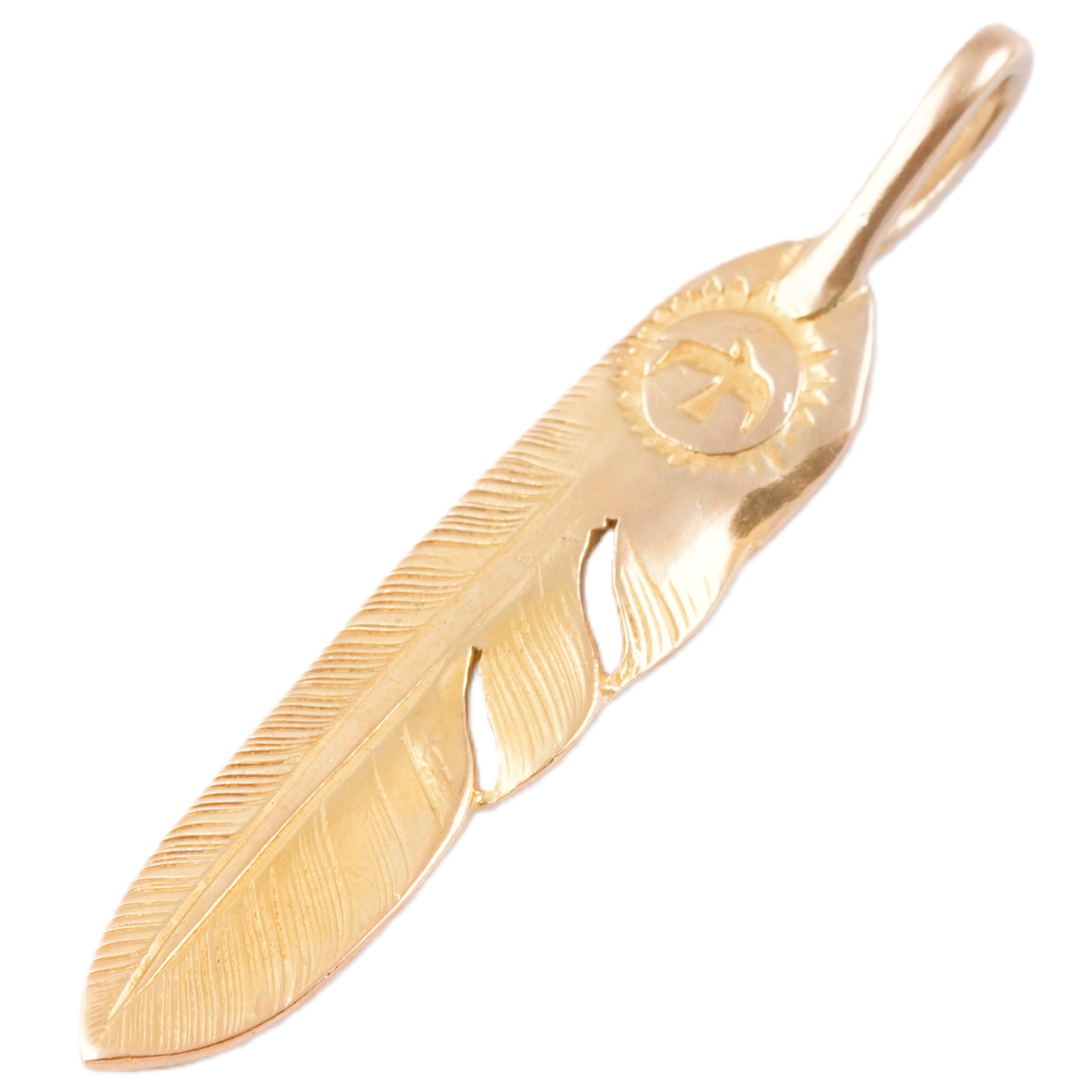 Gold Feather Pendant (Right)(L) #00102