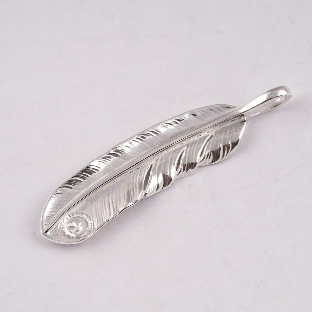 Gold Stamp Silver Feather (Right)(XL) #00188