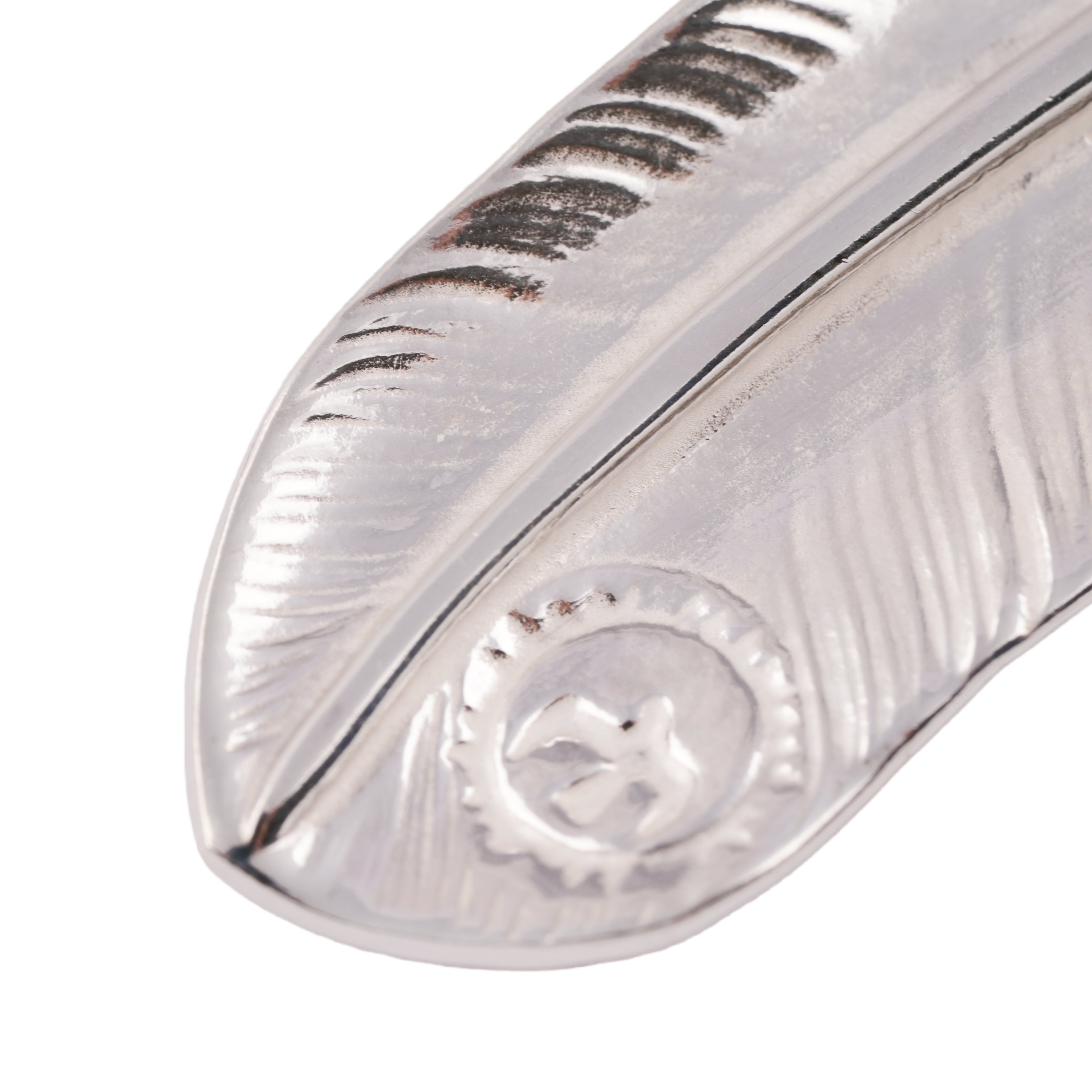 Gold Stamp Silver Feather (Right)(XL) #00188