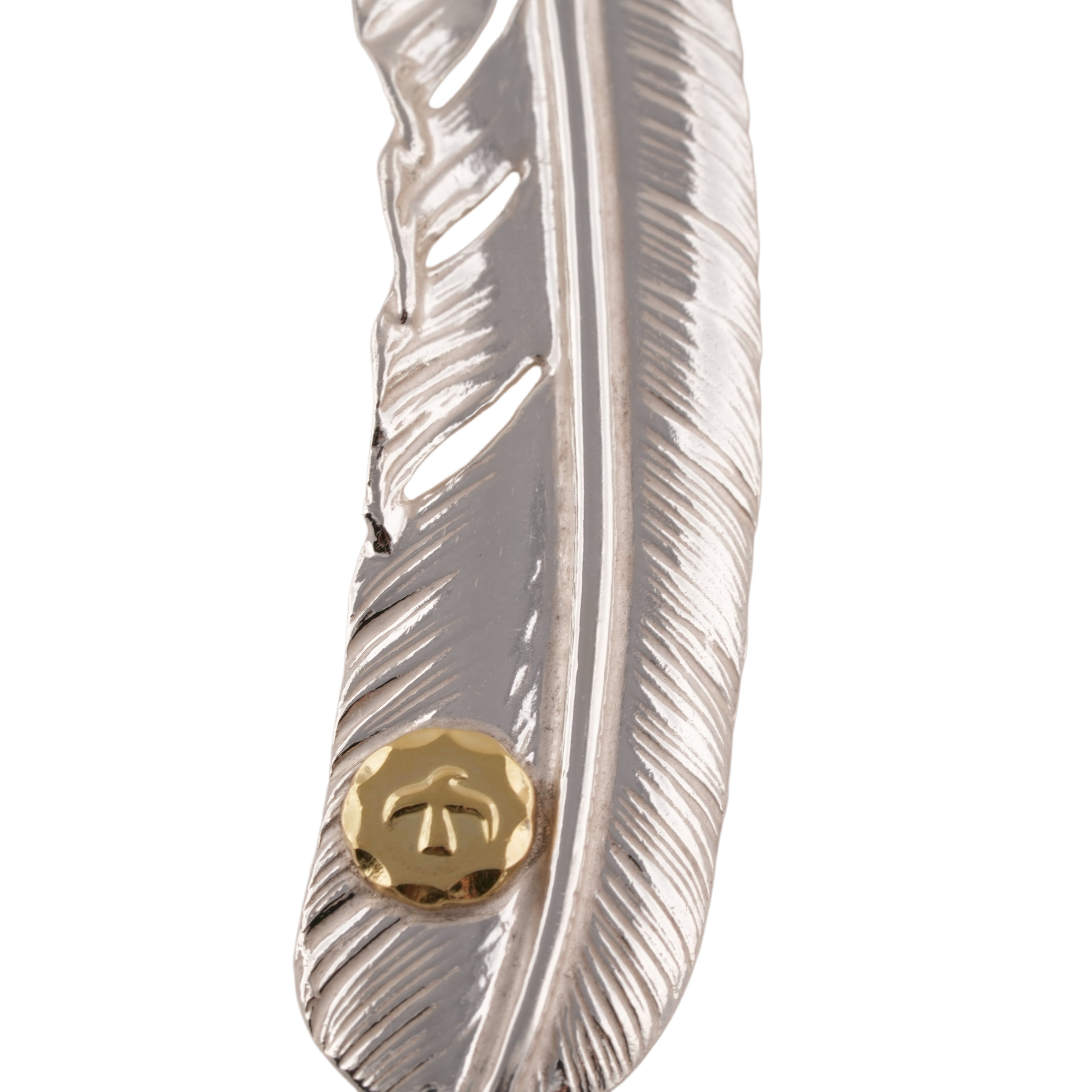 Gold Stamp Silver Feather (Right)(XL) #00306