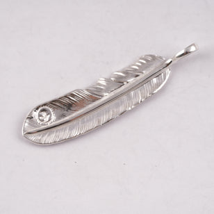 Gold Stamp Silver Feather (Left)(XL) #00189
