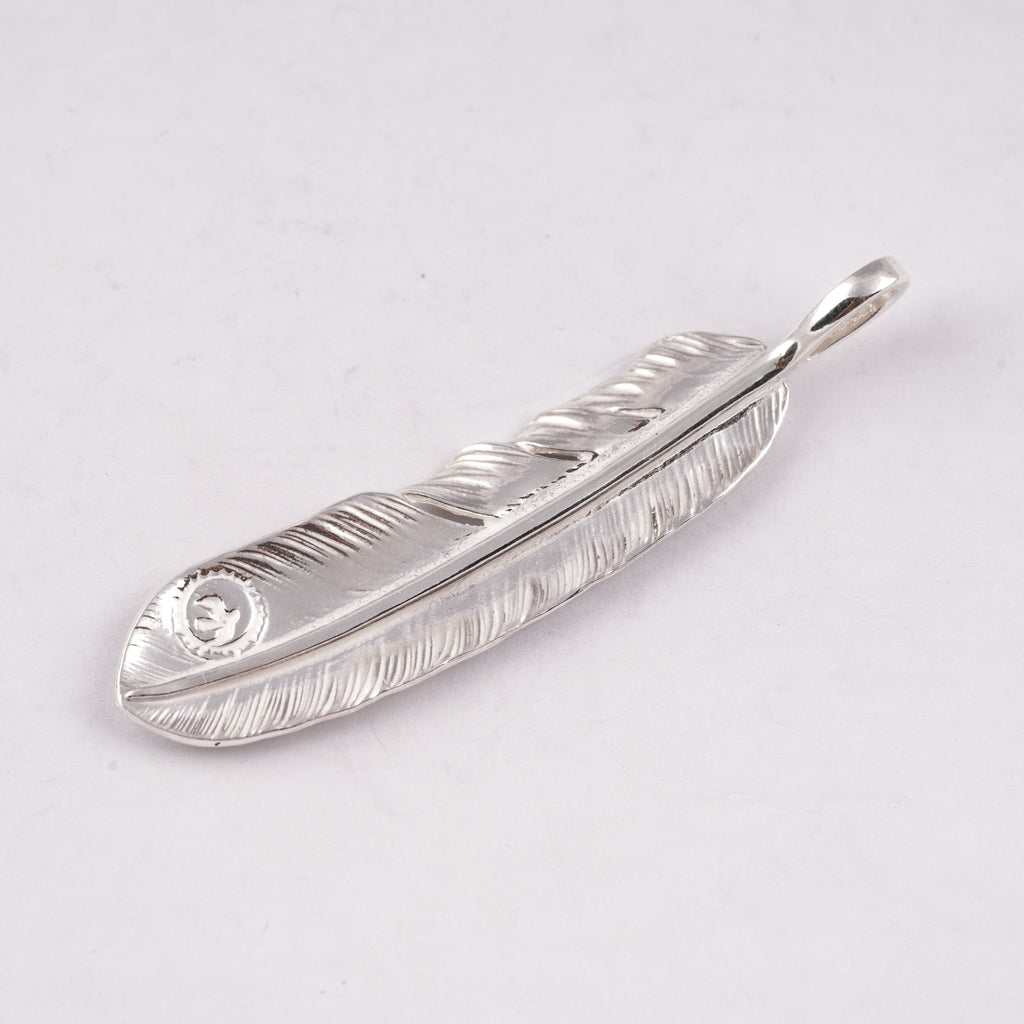 Gold Stamp Silver Feather (Left)(XL) #00186