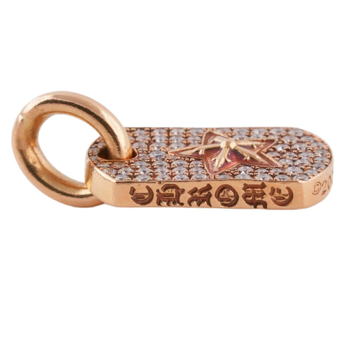 22k Pave Diamond 5-Point Star Tiny Dogtag