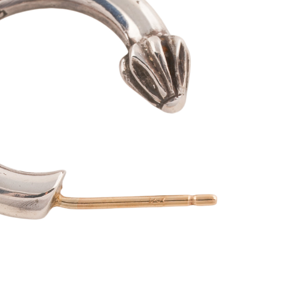 Plain Cross Nail Hoop Earring