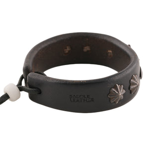 Gold Rope-Bezel Turquoise GC24 3-Concho Leather Bracelet