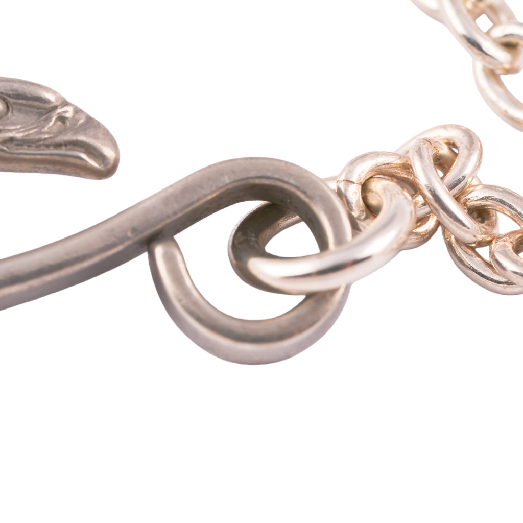 Eagle Silver Hook Thick Round Chain Necklace (20inch)