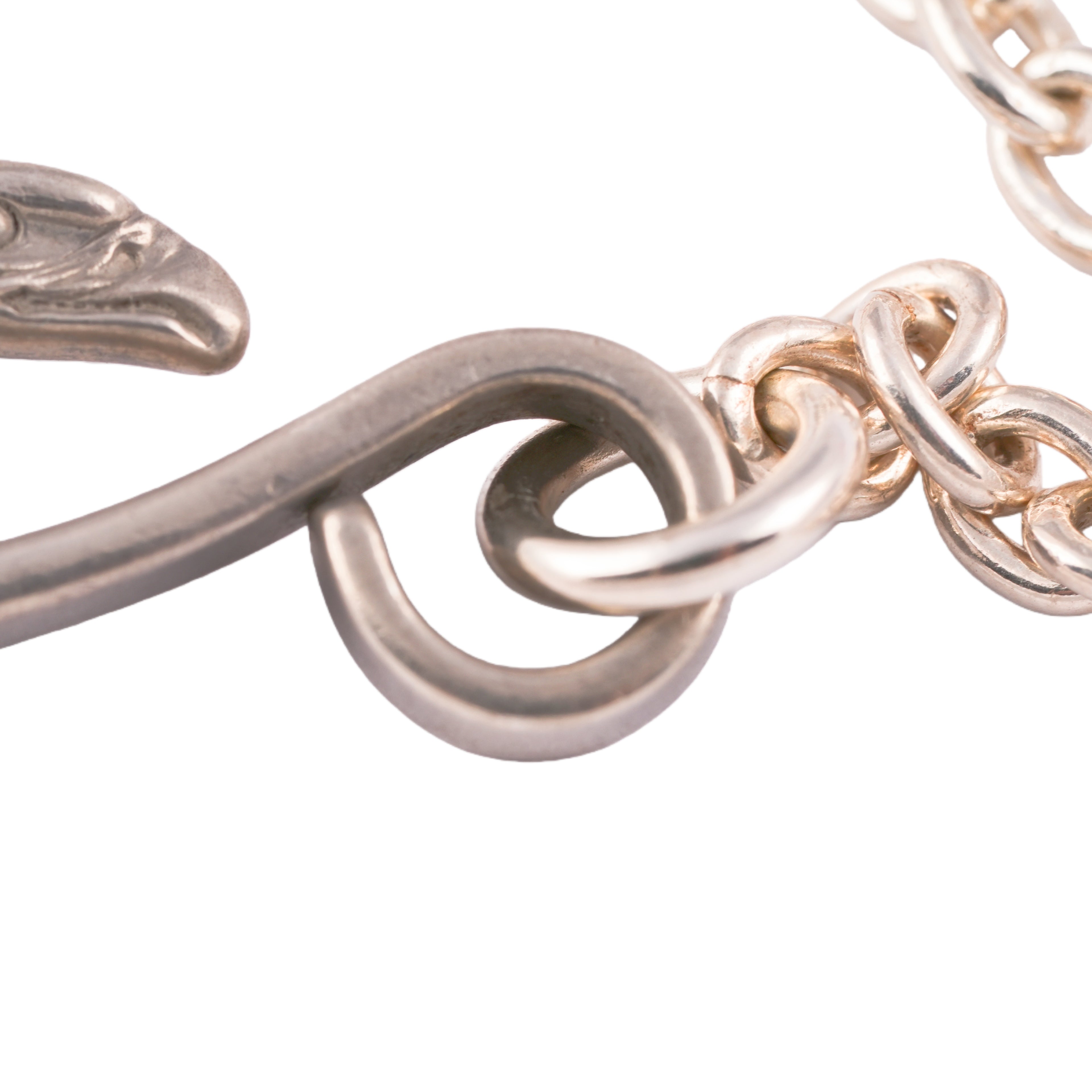 Eagle Silver Hook Thick Round Chain Necklace (20inch)