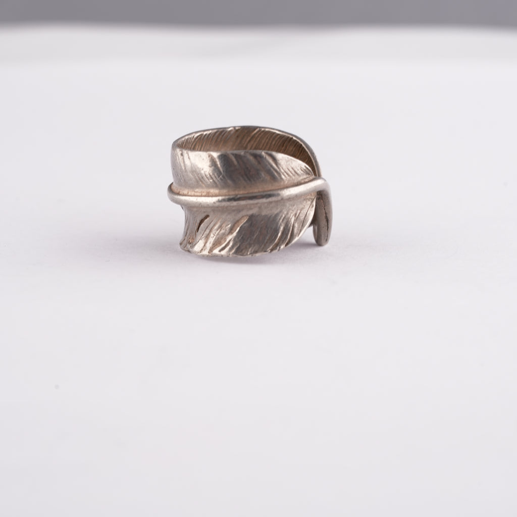 Plain Feather Silver Ring (Left) (US6.5)