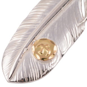 Gold Stamp Silver Feather (Left)(XL) #00189
