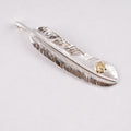 Gold Stamp Silver Feather (Left)(XL) — Goro's