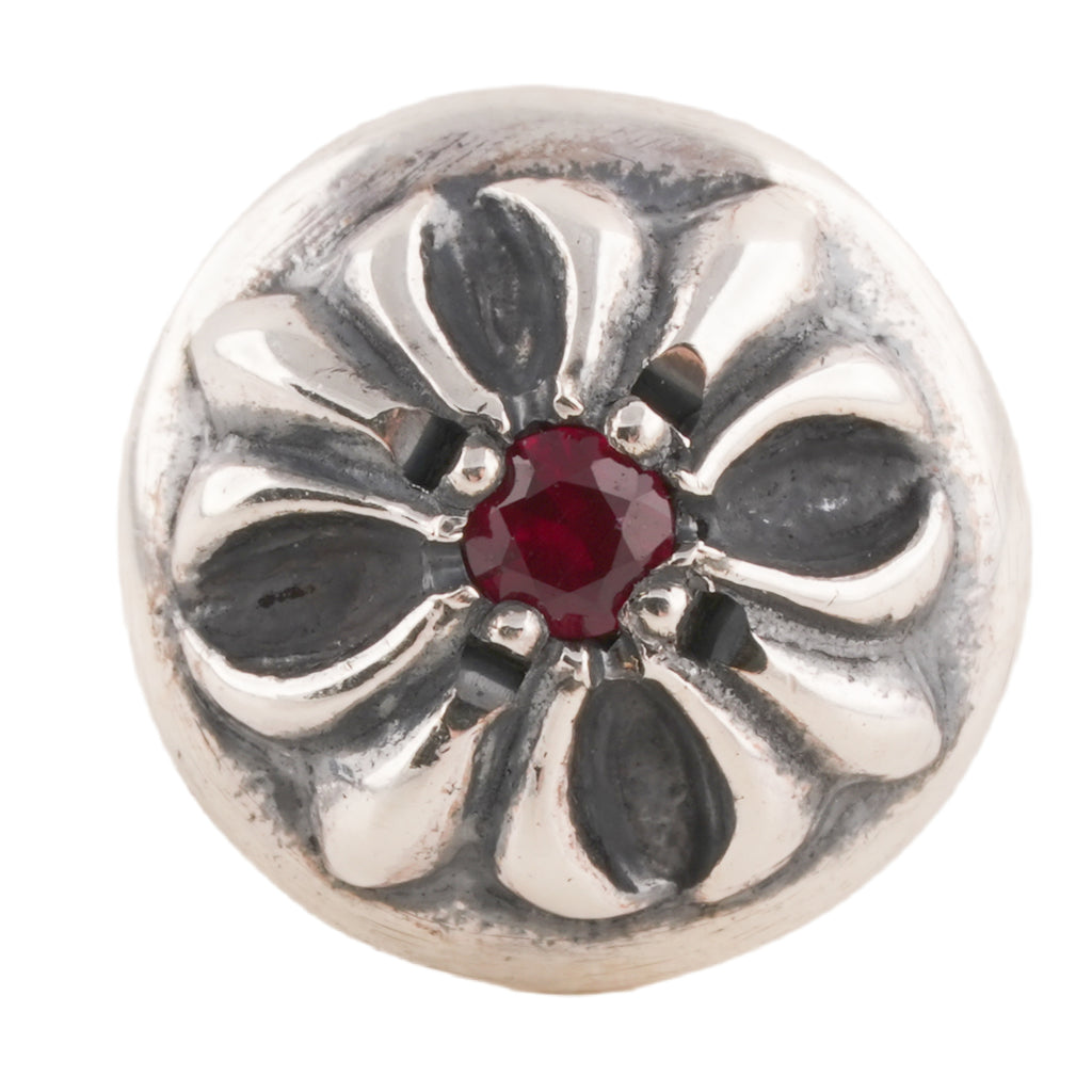 Ruby Cross Ball Stud Earring