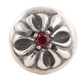 Ruby Cross Ball Stud Earring — Chrome Hearts