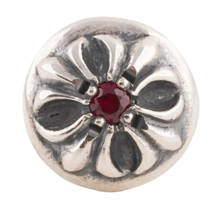 Ruby Cross Ball Stud Earring