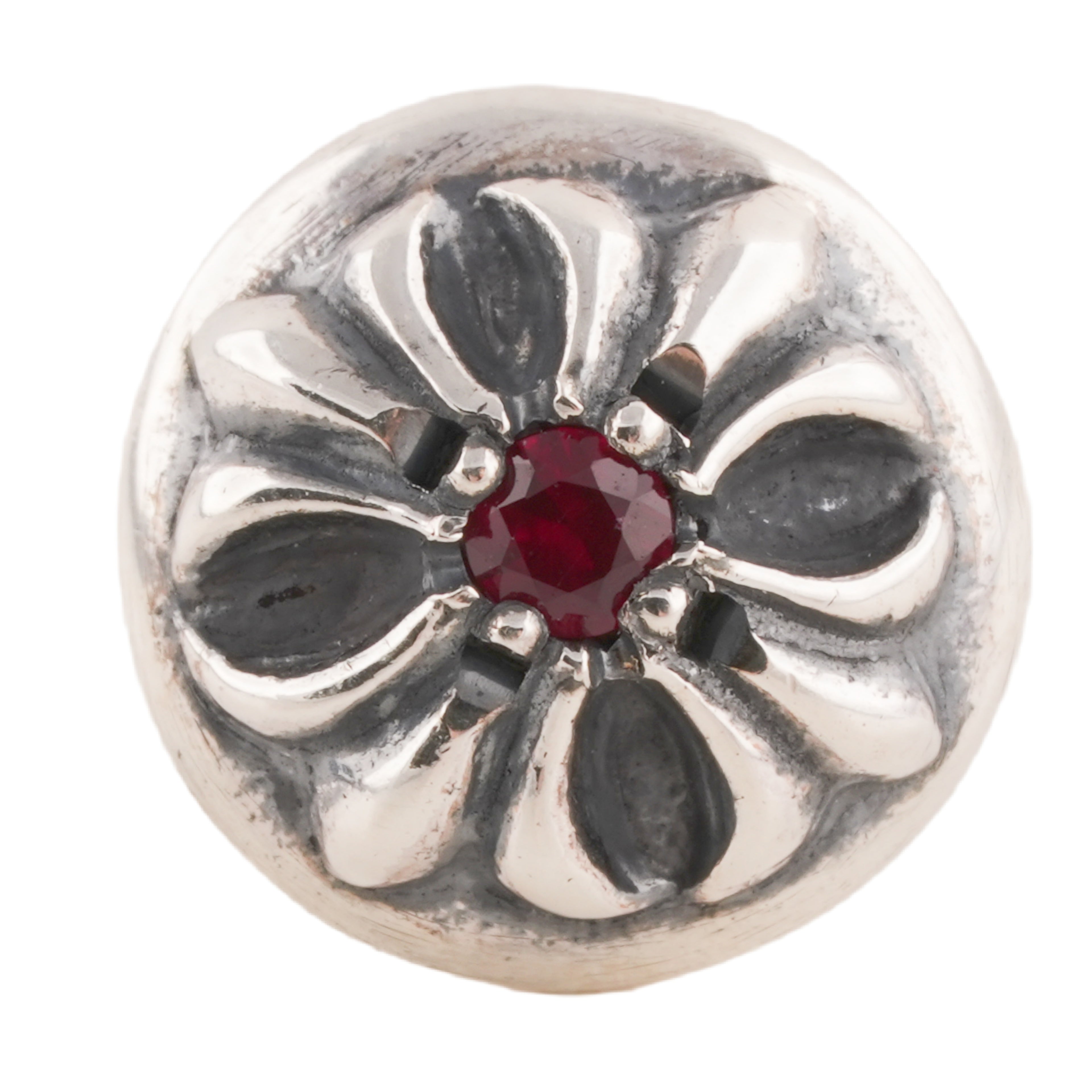 Ruby Cross Ball Stud Earring