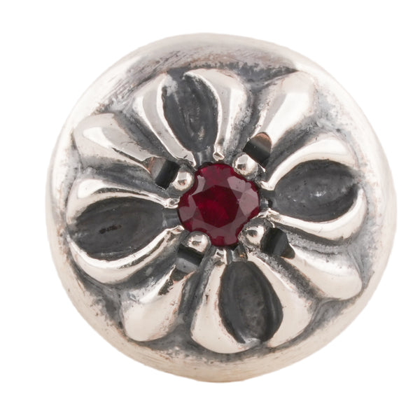 Ruby Cross Ball Stud Earring