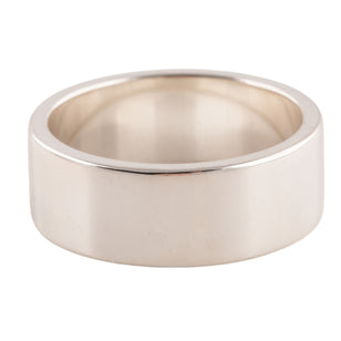 Gold Rose Stamp Flat Silver Ring (US9) #00316