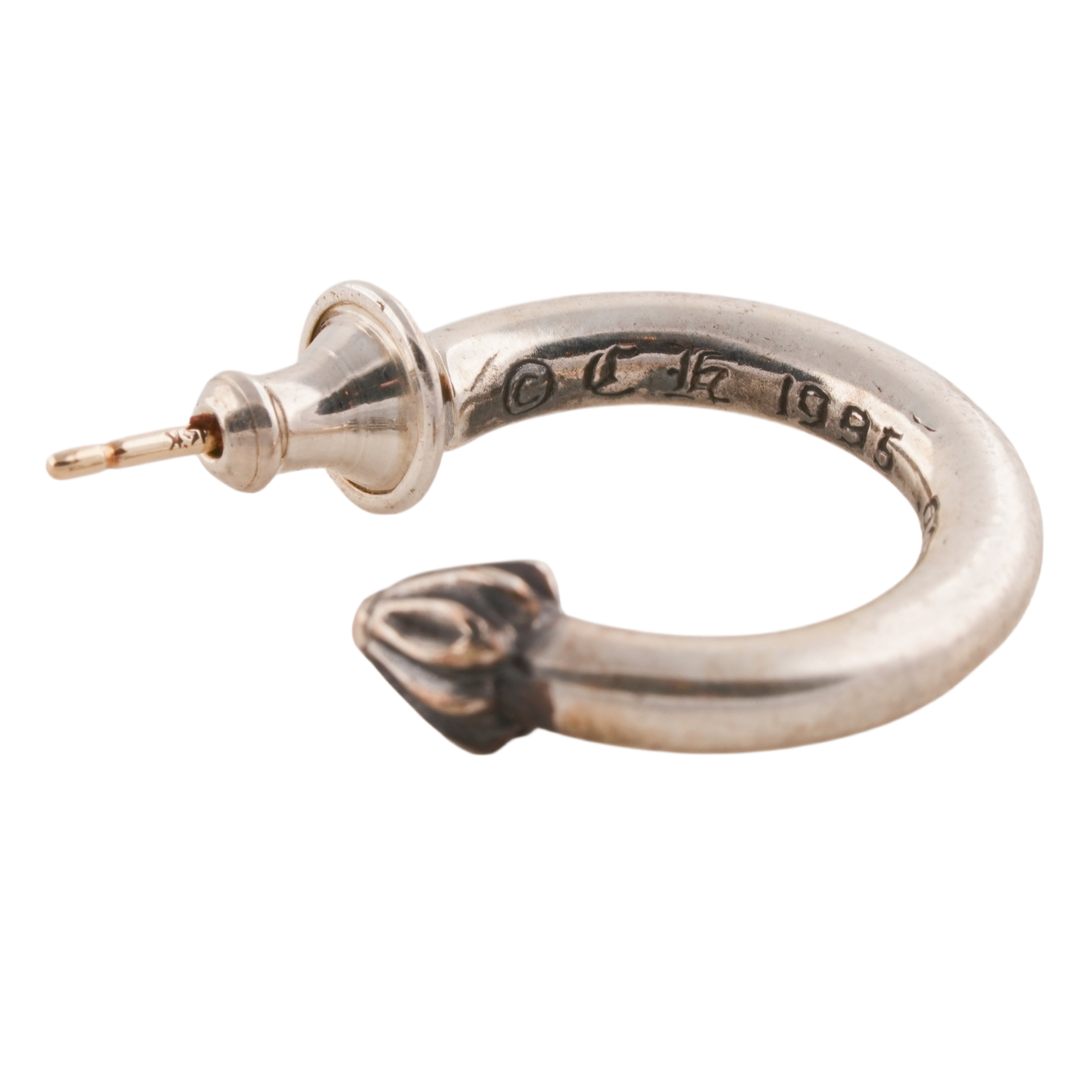 Plain Cross Nail Hoop Earring #00407