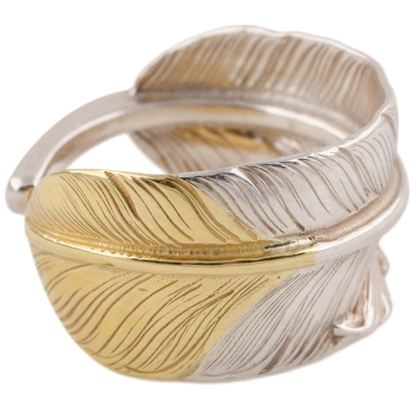 SV Gold Tip Feather Ring Left (US10)