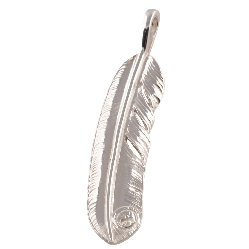 Gold Stamp Silver Feather (Right)(XL) #00306