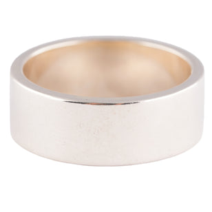Gold Eagle Stamp Flat Silver Ring (US9.75)