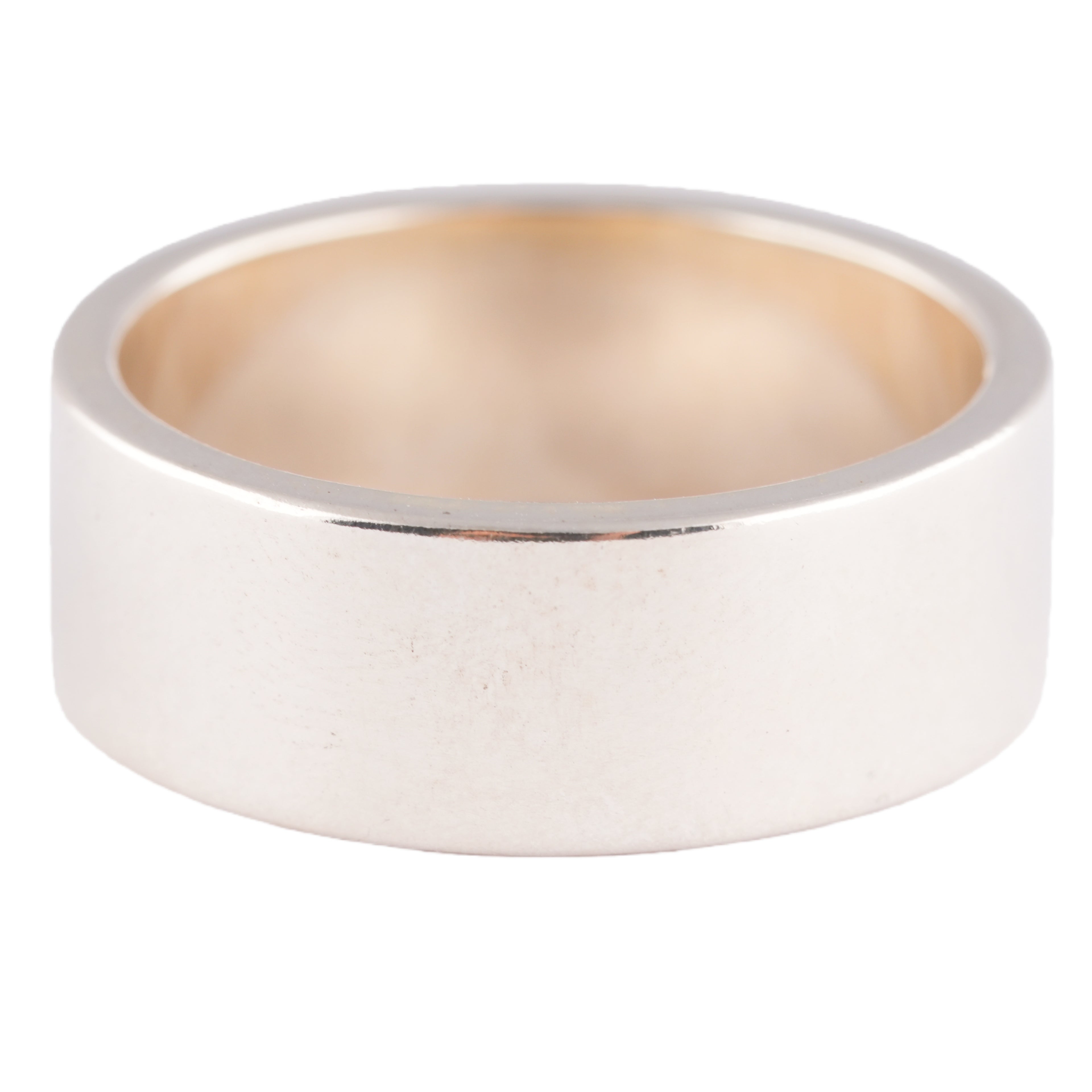Gold Eagle Stamp Flat Silver Ring (US9.75)