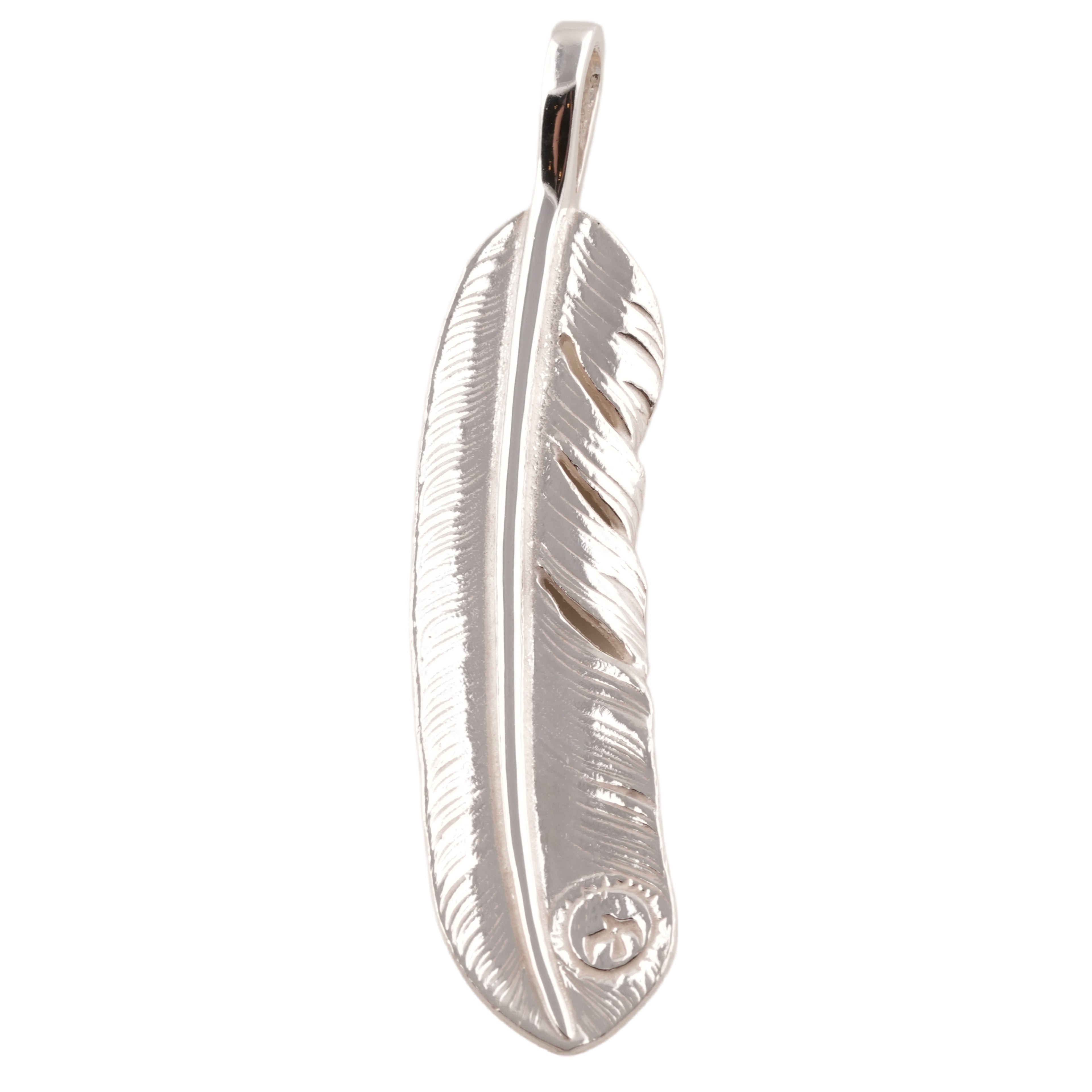 Gold Stamp Silver Feather (Right)(XL) #00554
