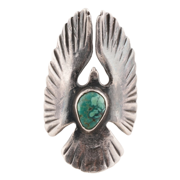 Eagle Silver Ring w/ Turquoise (US8)