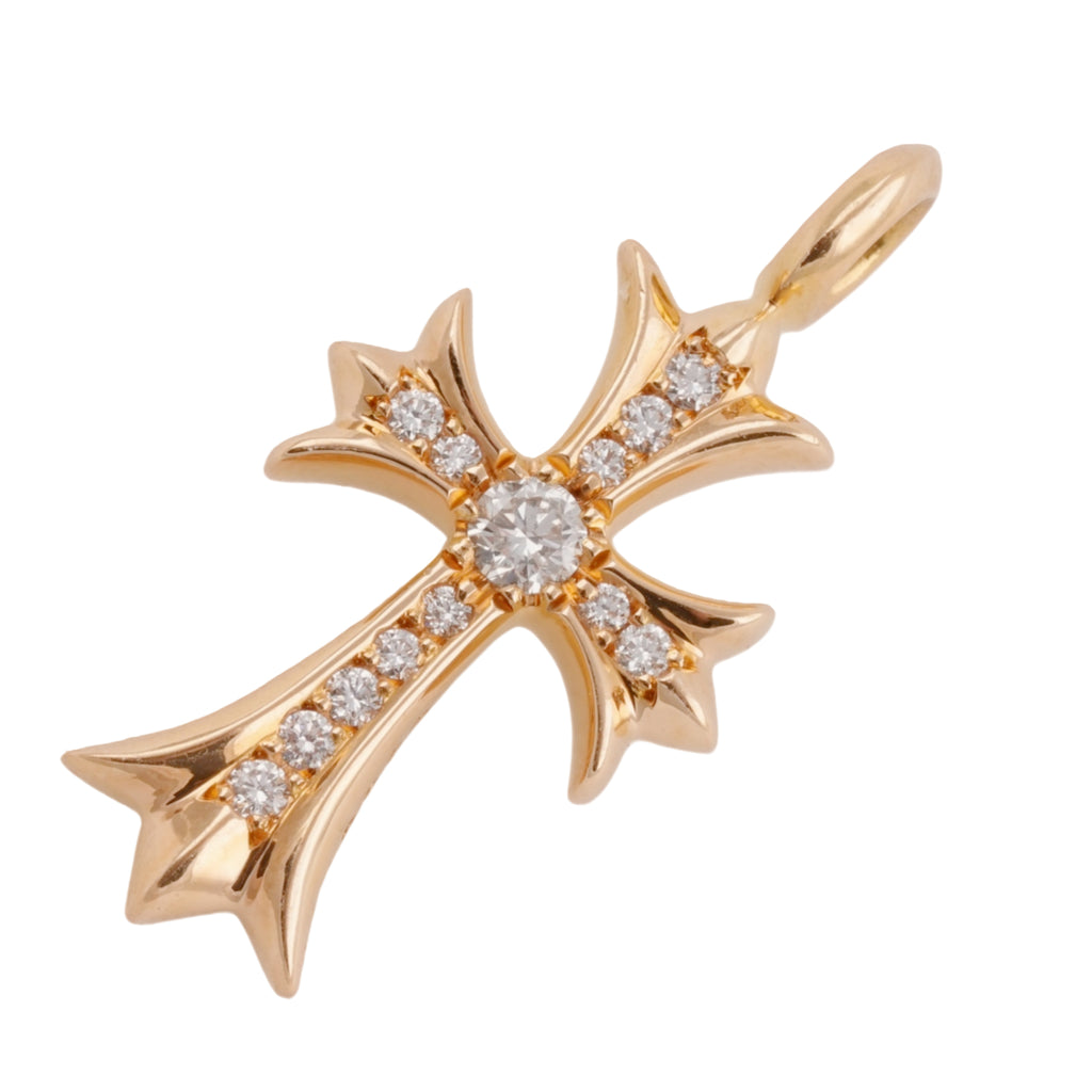 22k Pave Diamond Tiny Fat Cross Charm — Chrome Hearts · corner:00632/DSC08097.JPG