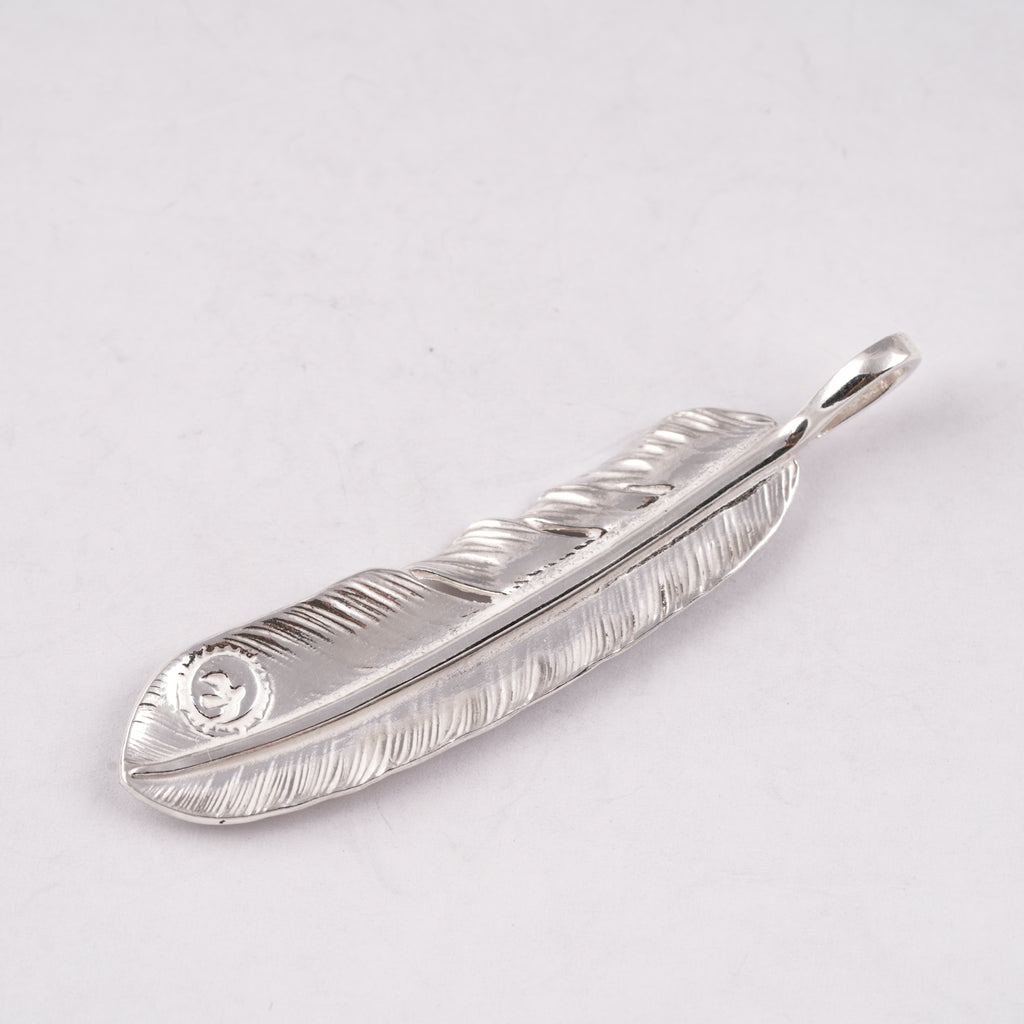 Gold Stamp Silver Feather (Left)(XL) #00186