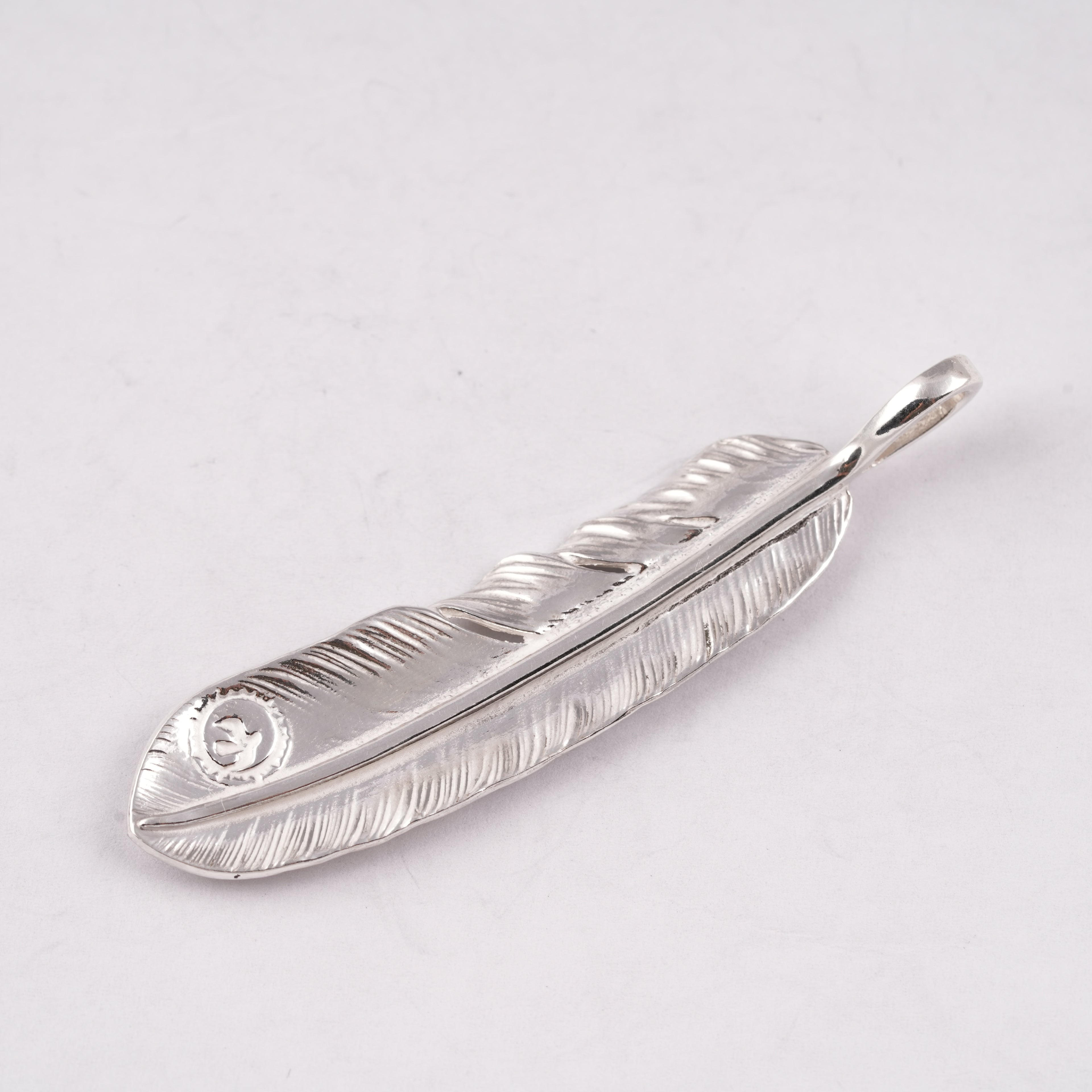 Gold Stamp Silver Feather (Left)(XL) #00186