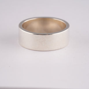 Gold Eagle Stamp Flat Silver Ring (US9.75)