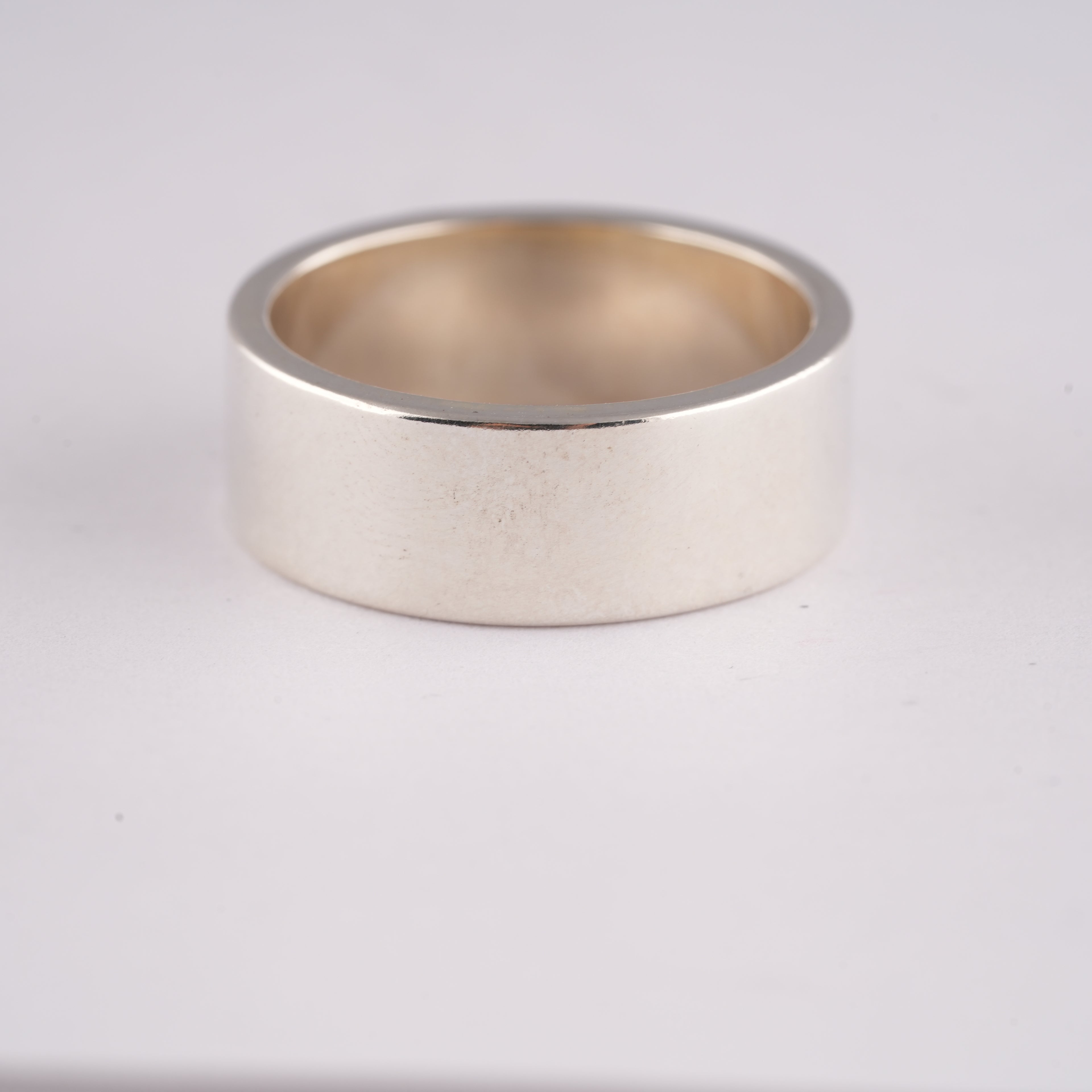 Gold Eagle Stamp Flat Silver Ring (US9.75)
