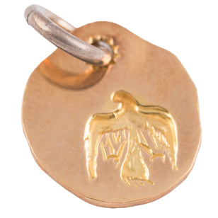 Eagle-in-Sun Gold Medallion Pendant (L)