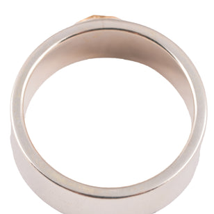 Gold Eagle Stamp Flat Silver Ring (US9.75)