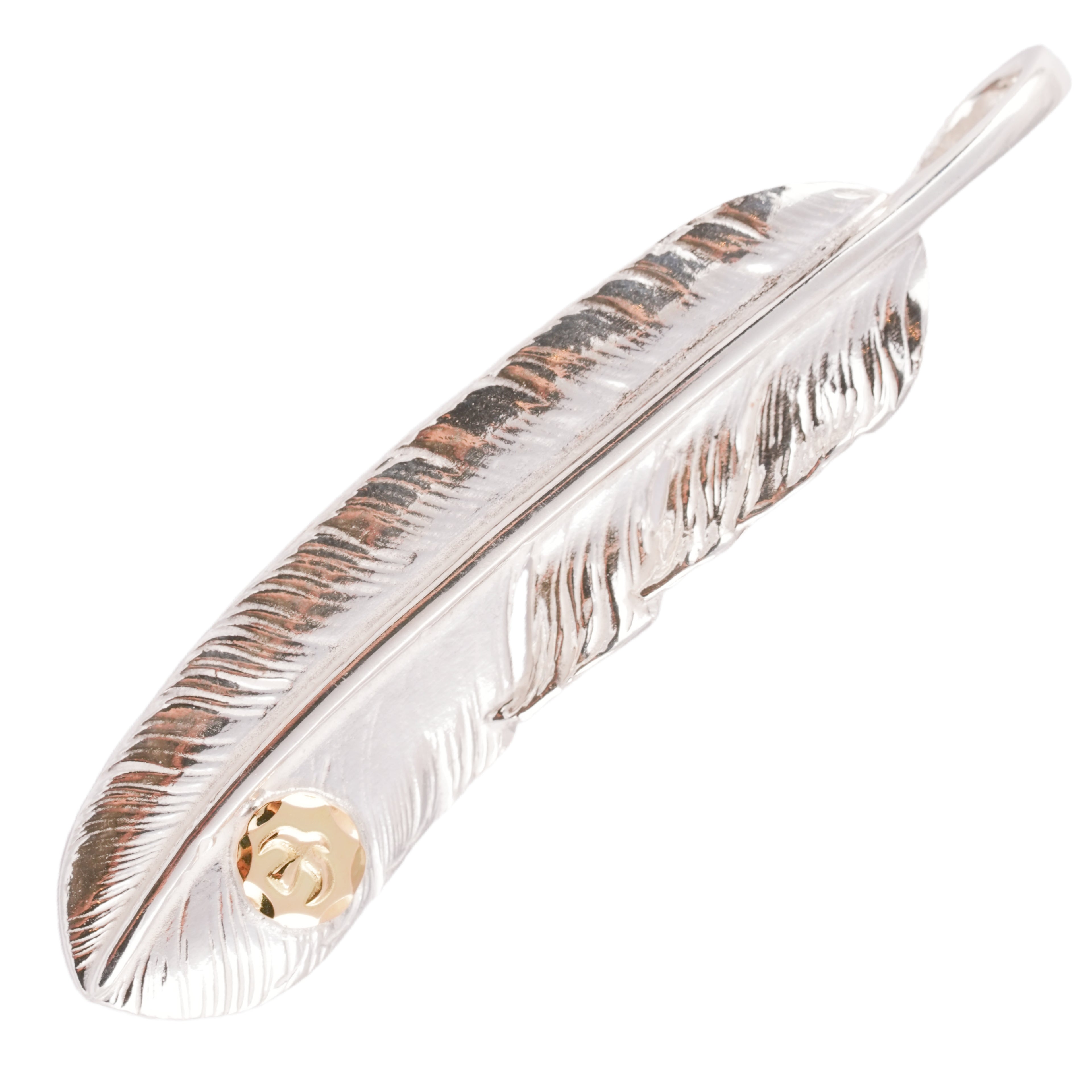Gold Stamp Silver Feather (Left)(XL) #00189