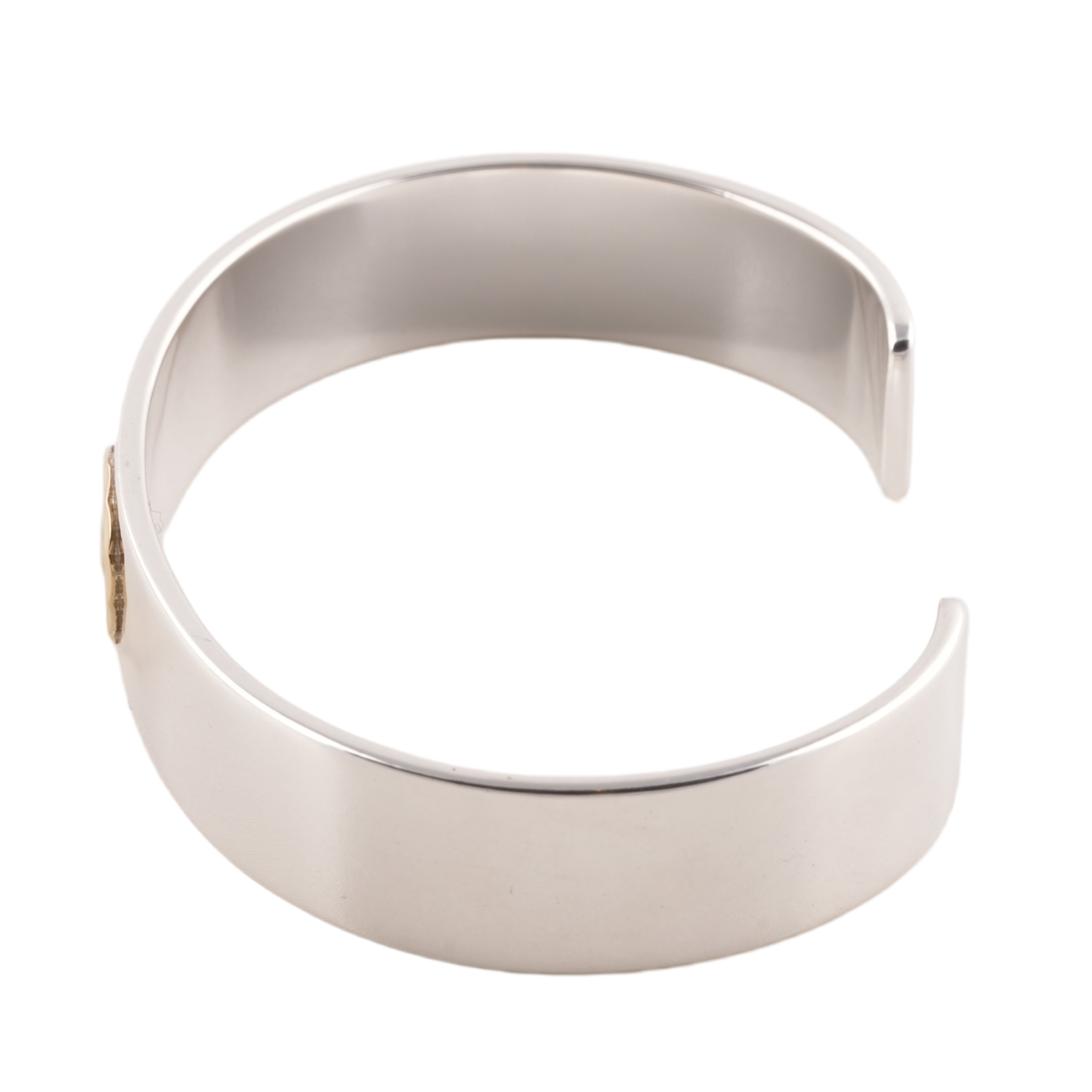 Gold Eagle Stamp Flat Silver Cuff (M) (7inch) #00231