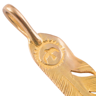 Gold Feather Pendant (Right)(L) #00102