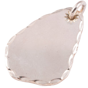 Gold Rose Stamp Drop Silver Medallion Pendant