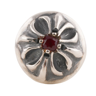 Ruby Cross Ball Stud Earring #00526