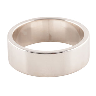 Gold Rose Stamp Flat Silver Ring (US11) #00321