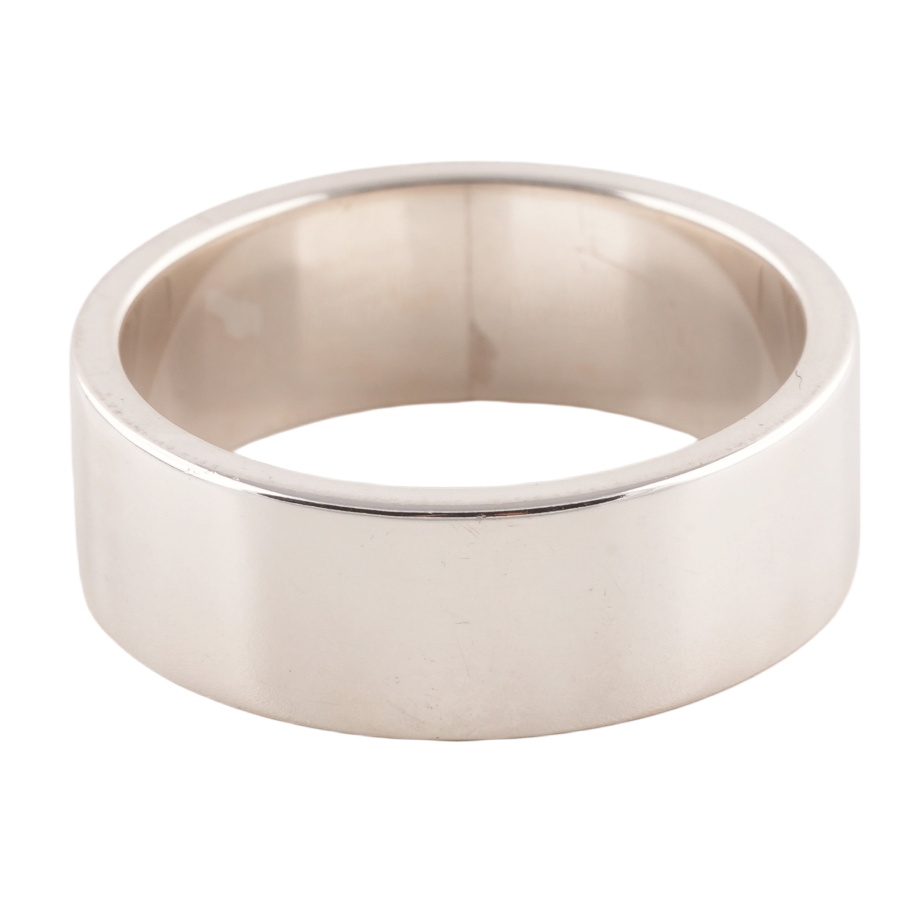 Gold Rose Stamp Flat Silver Ring (US11) #00321