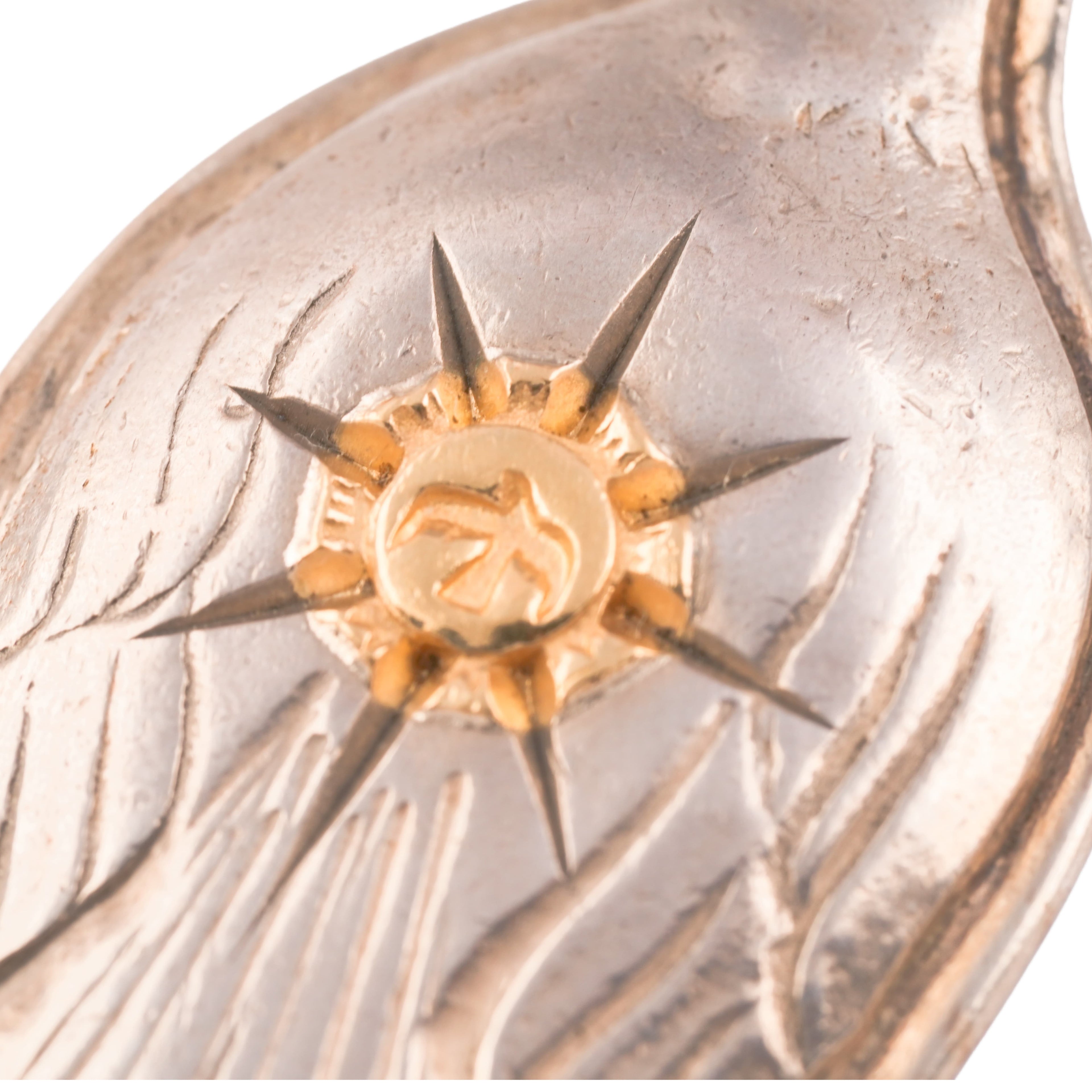 Gold Stamp Eagle Silver Spoon Pendant #00099