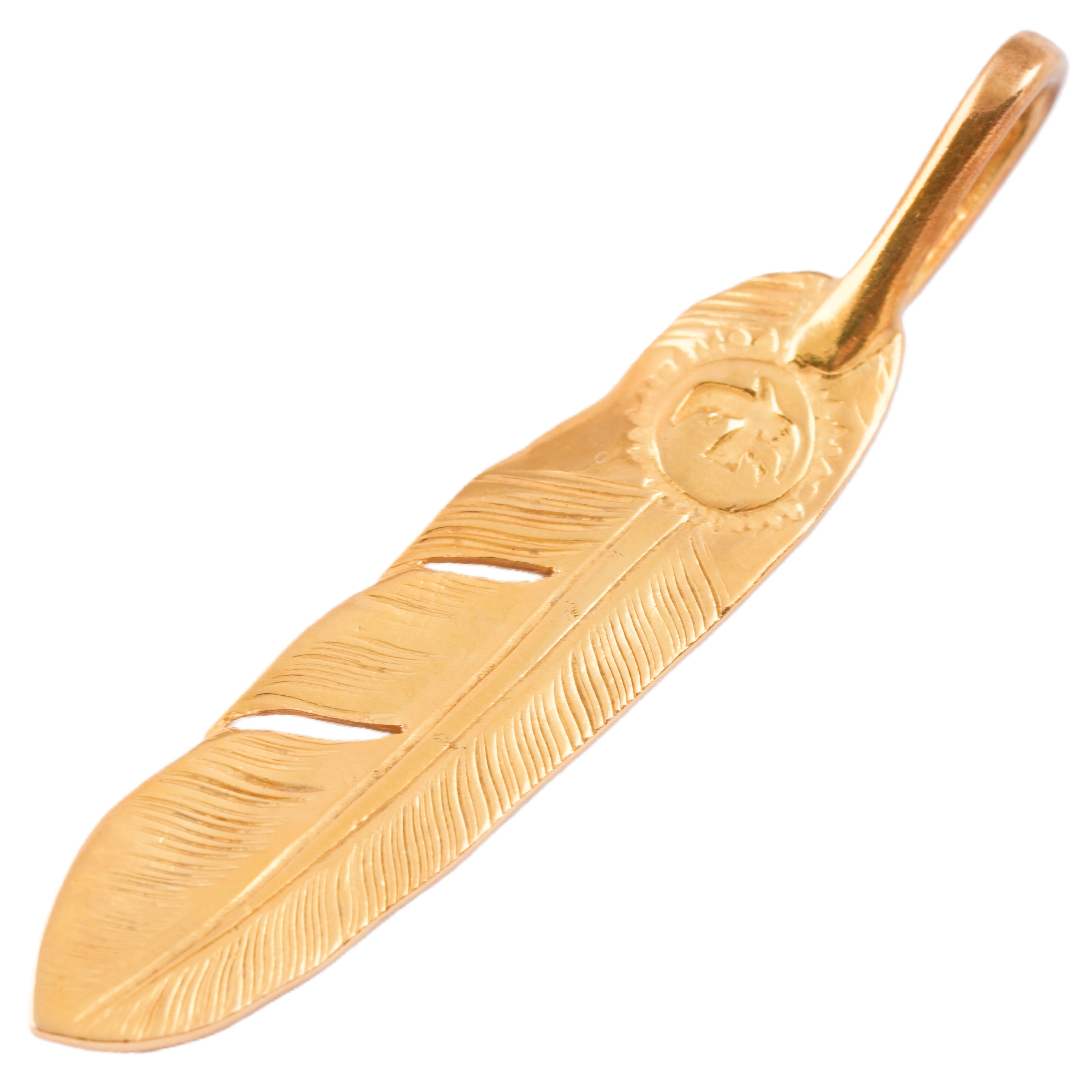 Gold Feather Pendant (Left)(L) #00123