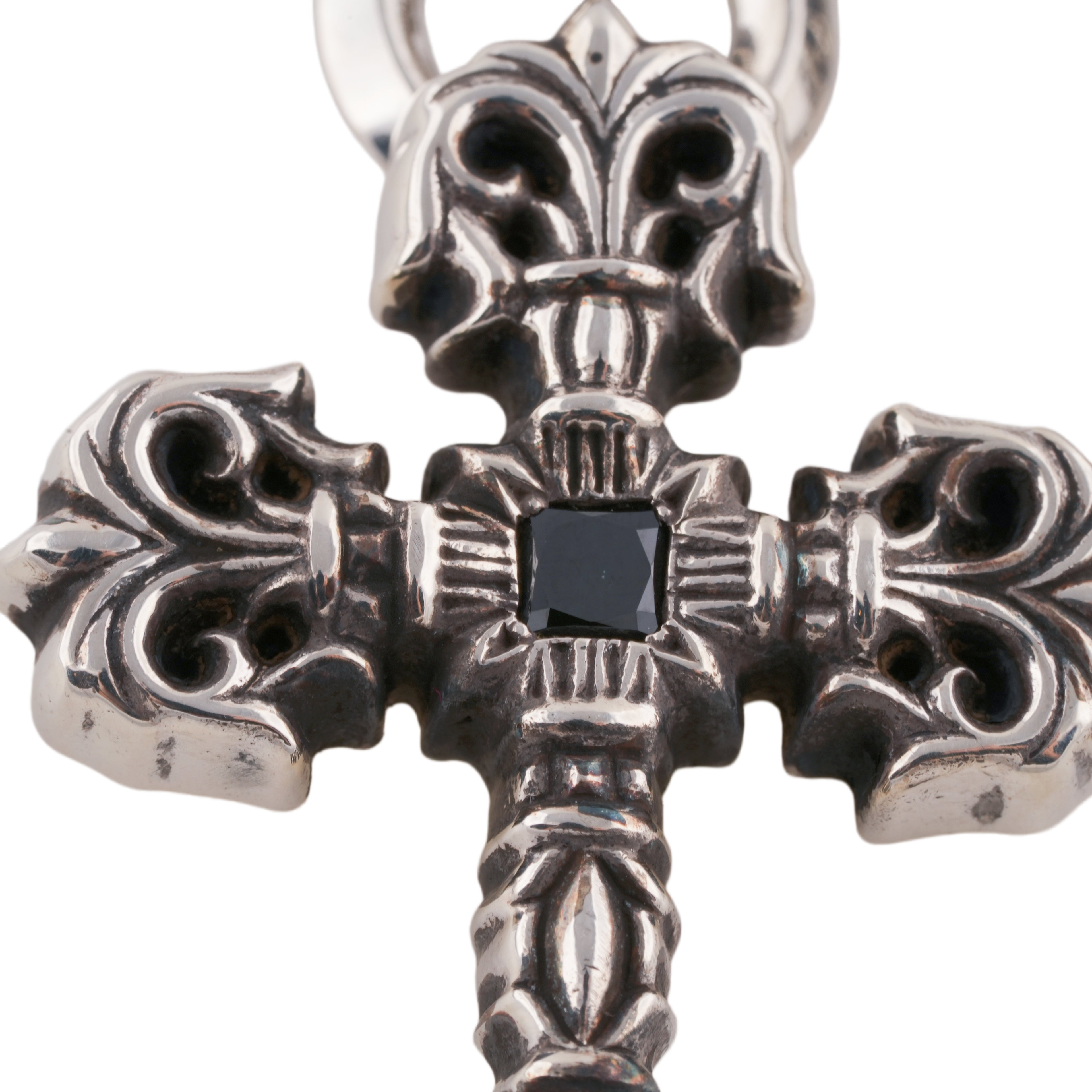 Black Diamond XS Filigree Cross Paper Chain Necklace (Integrated) (20inch)