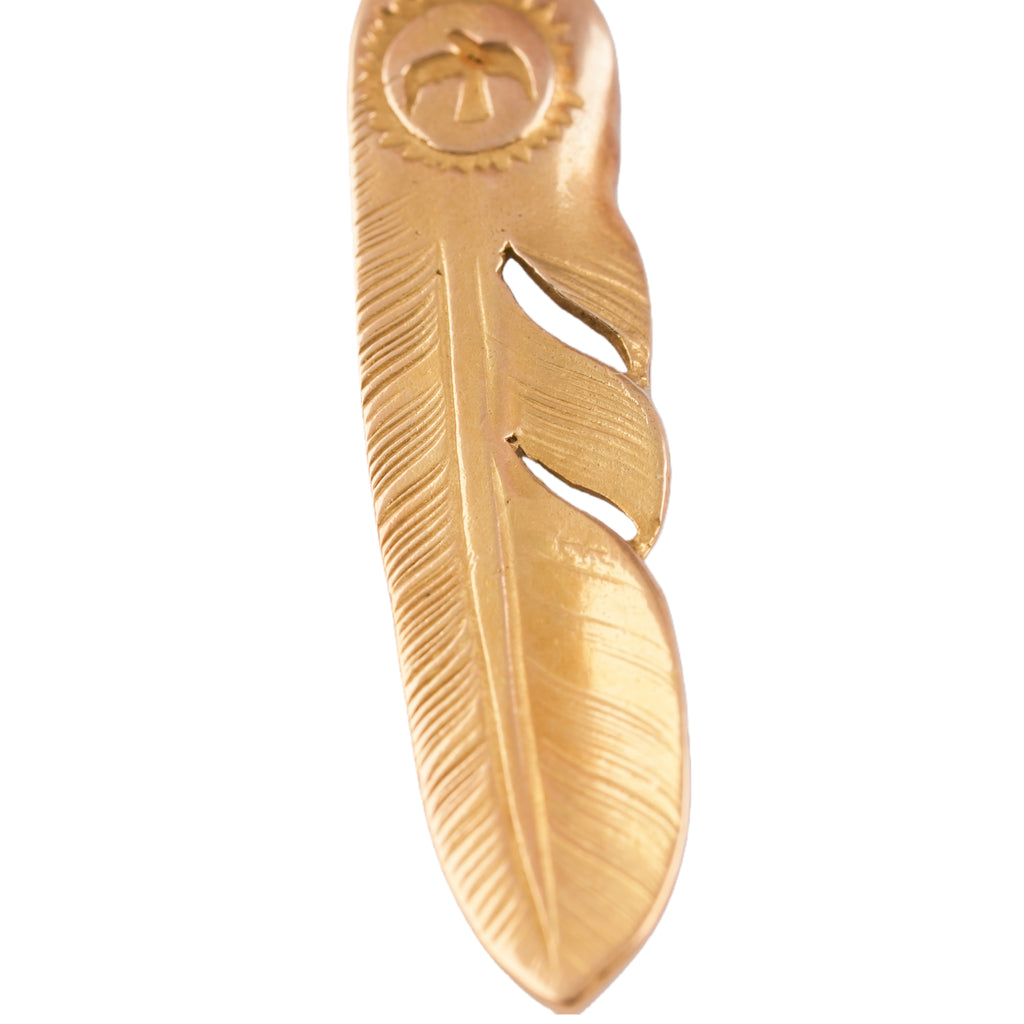 Gold Feather Pendant (Right)(L)