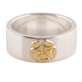 Gold Rose Stamp Flat Silver Ring (US7) — Goro's