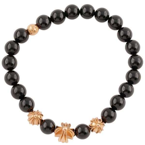 22k 8mm Obsidian Beads Bracelet