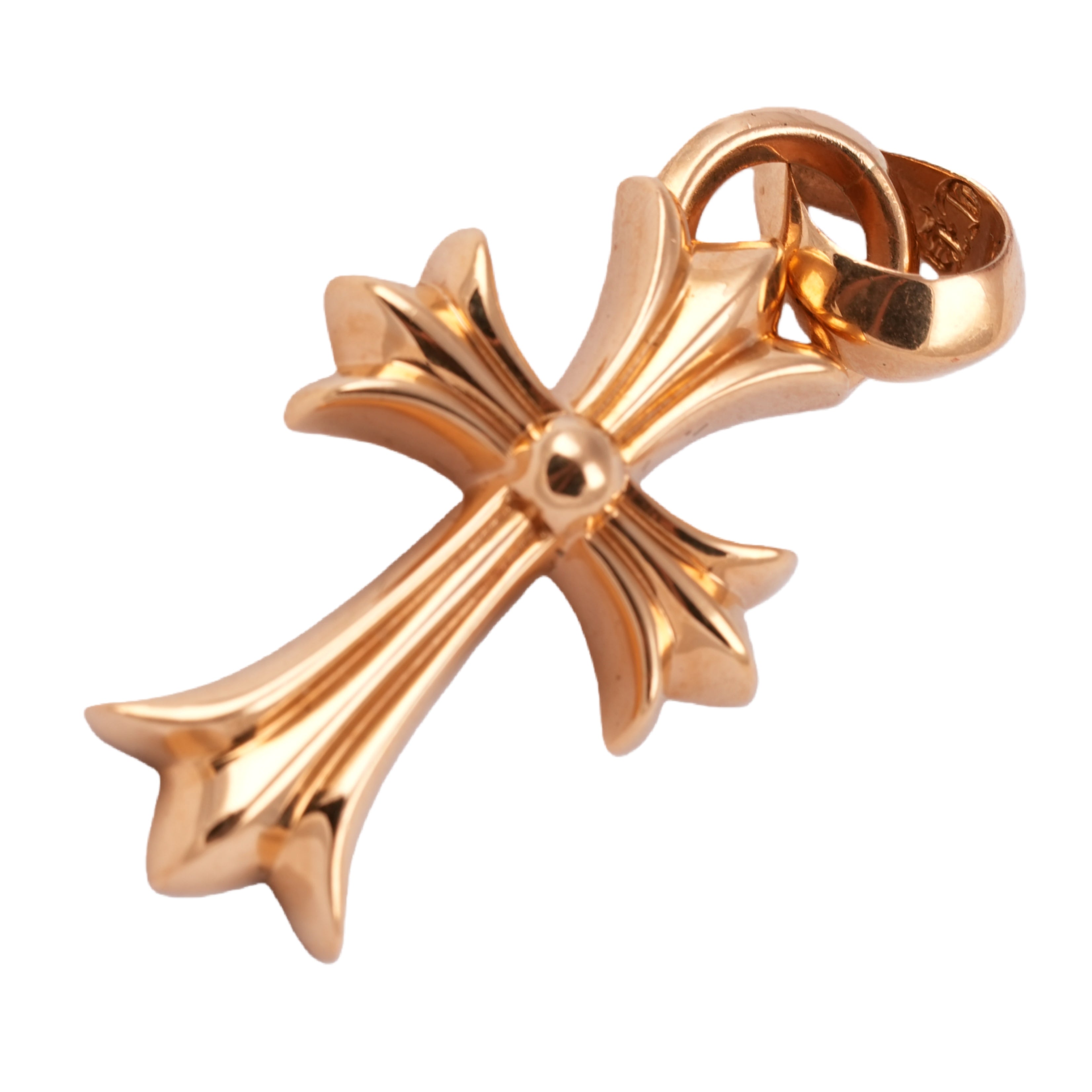 22K CH Cross Gold Pendant w/ Bale